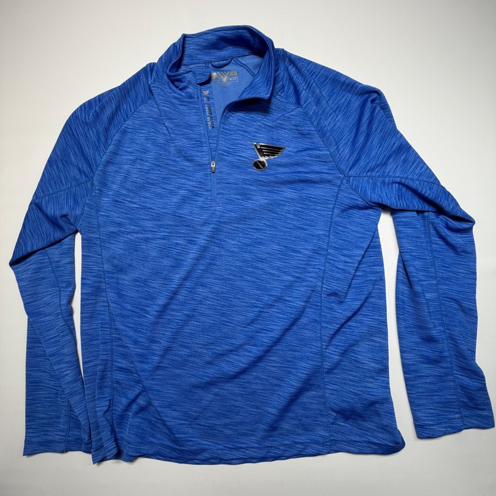 Levelwear St Louis Blues‎ Quarter Zip Pullover Blue NHL Hockey Mens Large